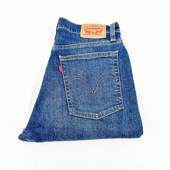 Levi's Wedgie Straight Dark Wash Button Fly Denim Jeans SZ29 - Picture 1 of 9